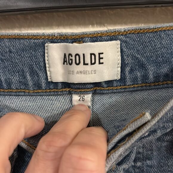 AGOLDE Riley High Rise Straight Crop Jeans in Whiplash - Picture 7 of 11